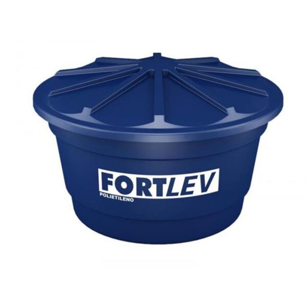 Caixa d'Água Polietileno com Tampa Azul 150L Fortlev