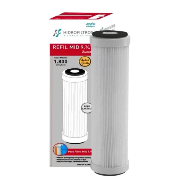Refil para Filtro de Caixa D'Água 9.3/4" Lavável Hidrofiltros