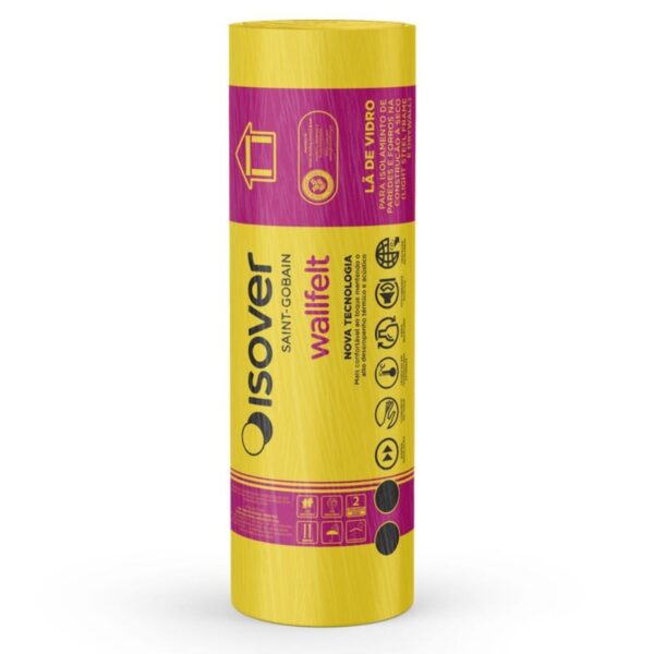 Rolo Lã de Vidro Wallfelt 4+ Pop 50mm 1,2x12,5m Isover