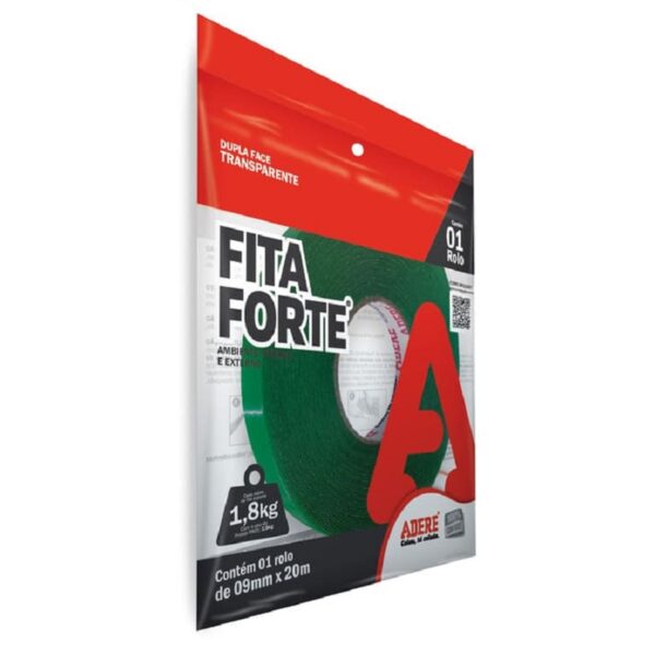 Fita Dupla Face Massa Acrílica Transparente XT100 9mm x 20m Adere