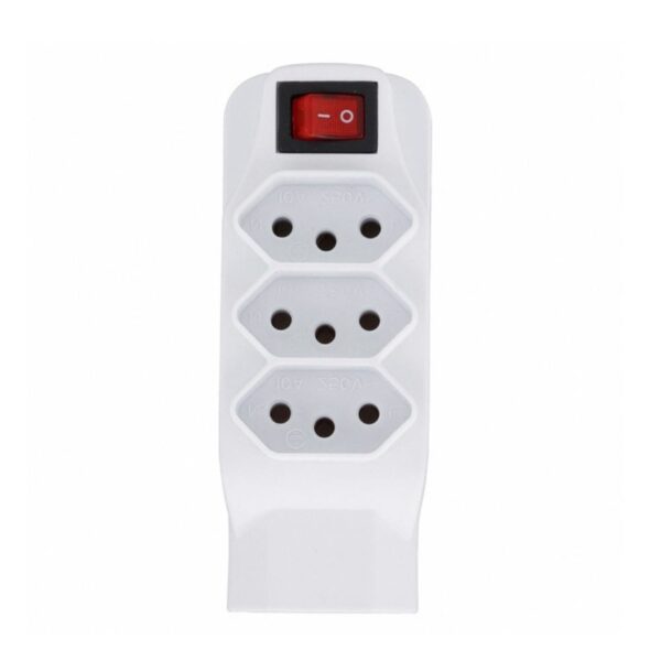 Adaptador Universal com 4 Tomadas 2P+T Interruptor Liga/Desliga DNI