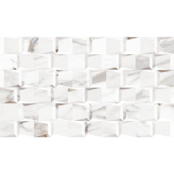 Revestimento Prisma Carrara Bold Acetinado Branco 31x54cm 1,34m2