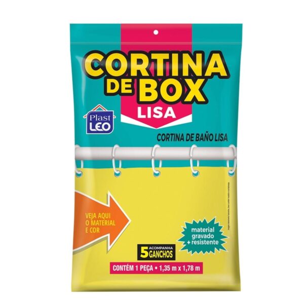 Cortina para Box Polietileno Lisa 1,35x1,78m Sortidas