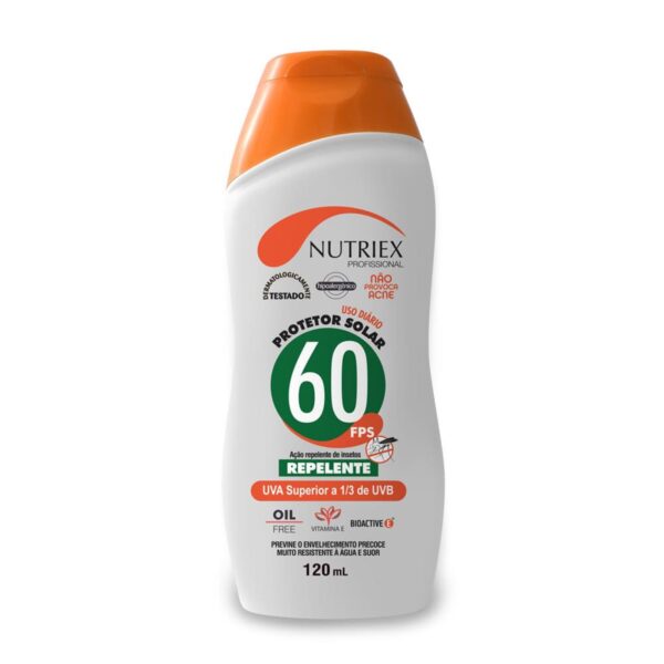 Protetor Solar com Repelente FPS 60 120ml Nutriex Profissional
