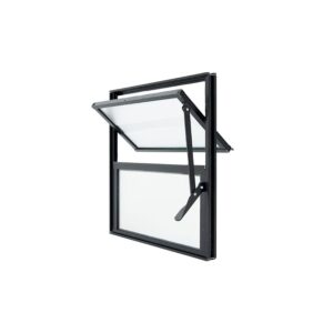 Janela Basculante 2 Folhas Vidro Boreal Alumínio Preto Lux
