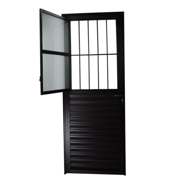 Porta Postigo Alumínio Preto Vidro Boreal 210x80cm Proex