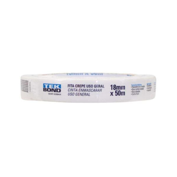 Fita Crepe Branca 18mmx50m Tekbond