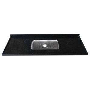 Pia para Cozinha Granito 180x56x14 cm Preto Kasa Granitos