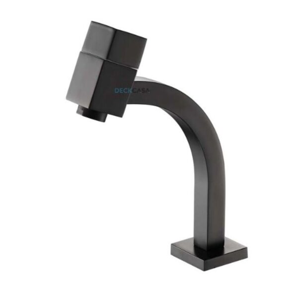Torneira para Banheiro Mesa 1/4V Bica Baixa Preto Quadrado 6604P