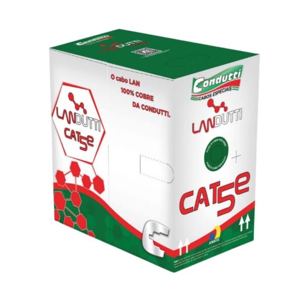 Cabo de Rede UTP CAT5E 4Px24AWG 100MHz CMX Branco 305 Metros Condutti
