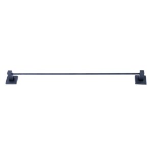 Porta Toalha de Banho Quadra com Barra Reta Preto Fosco