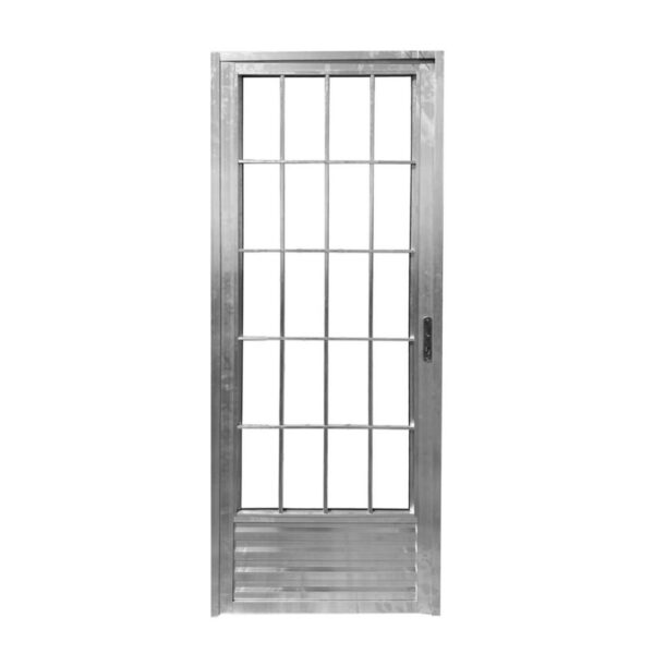 Porta Palito Alumínio Brilhante Natural Vidro Liso 210x80cm Quality