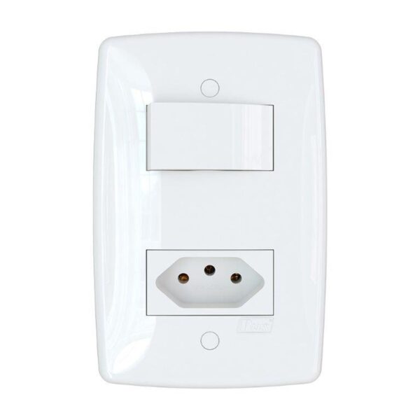Conjunto Interruptor Simples + Tomada 20A 4x2 Finesse Plus B.Lux