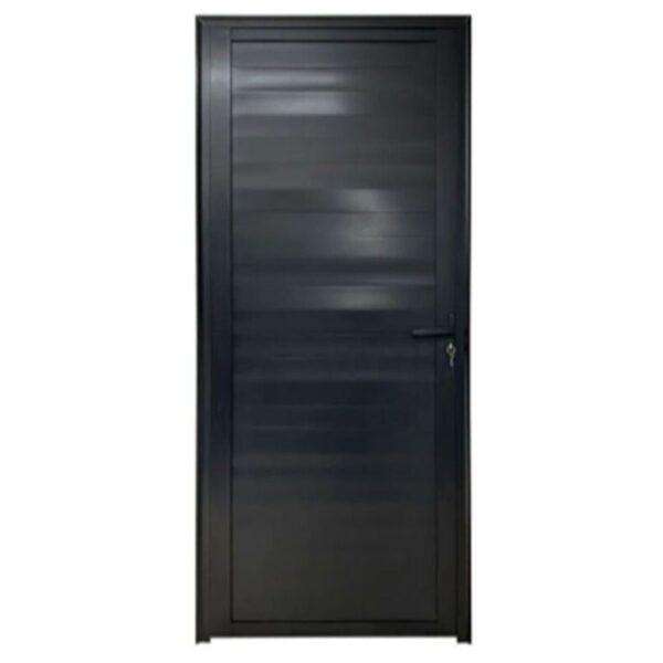 Porta Laminada Fechada Alumínio Preto 210x80cm Lux