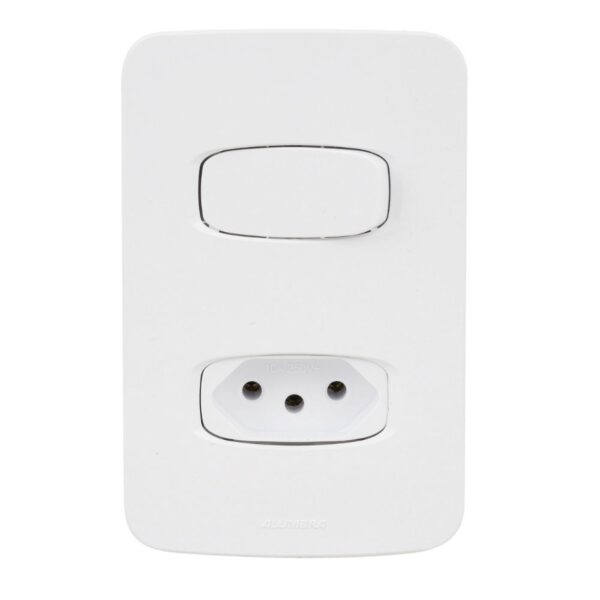 Conjunto Interruptor Simples + Tomada 10A 4x2 Gracia Alumbra