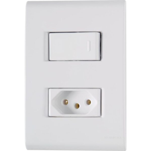 Conjunto Interruptor Simples + Tomada 10A 4x2 Liz Tramontina