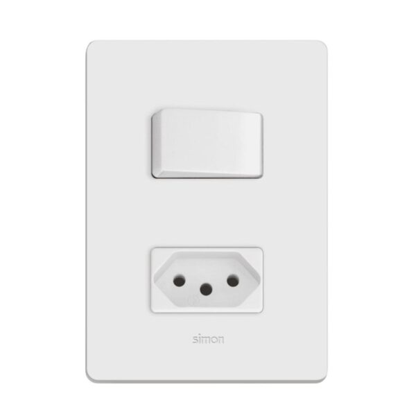 Conjunto Interruptor Simples + Tomada 10A 4x2 Simon 20