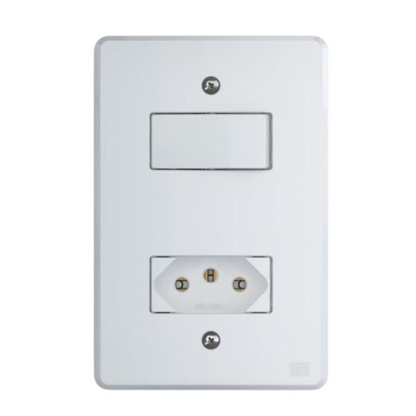 Conjunto Interruptor Simples + Tomada 10A 4x2 Equille Weg