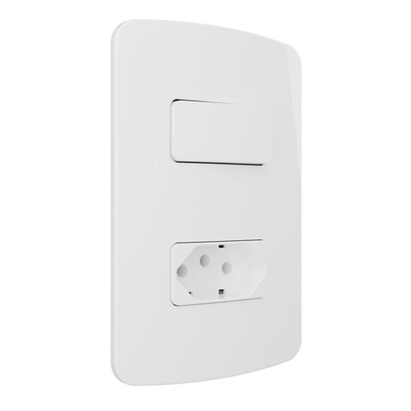 Conjunto Interruptor Simples + Tomada 10A 4x2 B3 Margirius