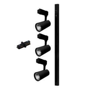 Kit de Trilho LED Preto com 3 Spots 7W Kian