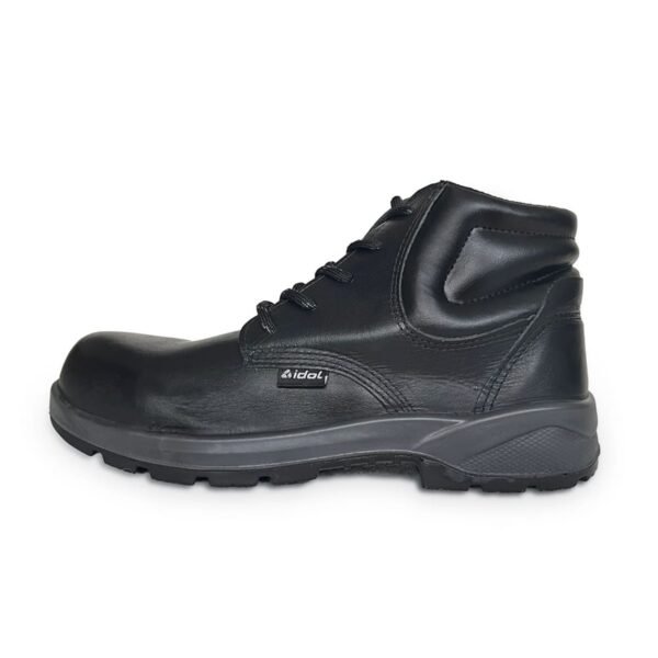 Bota Couro de Vaqueta Preto Cano Médio Bico Composite Idol