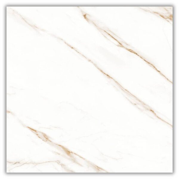 Porcelanato Raggi Oro Retificado Polido Branco 90x90cm 2,43m2