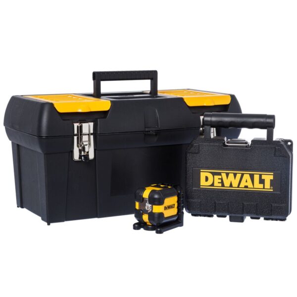 Combo Nível a Laser Vermelho 12 metros e Caixa Ferramentas 19" Dewalt