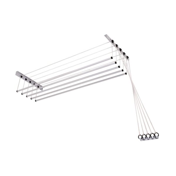 Varal de Teto ou Parede em Aço Branco 1,20x0,38cm Maxeb