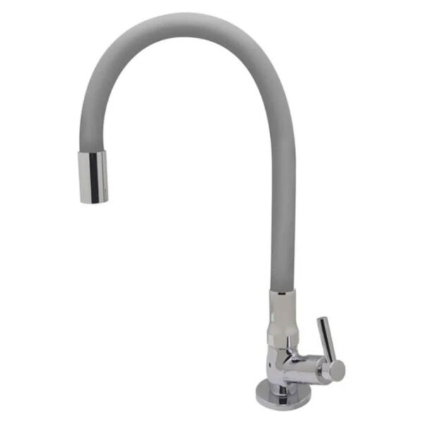 Torneira para Cozinha Mesa 1/4V Bica Média Cinza Color 3069 C29