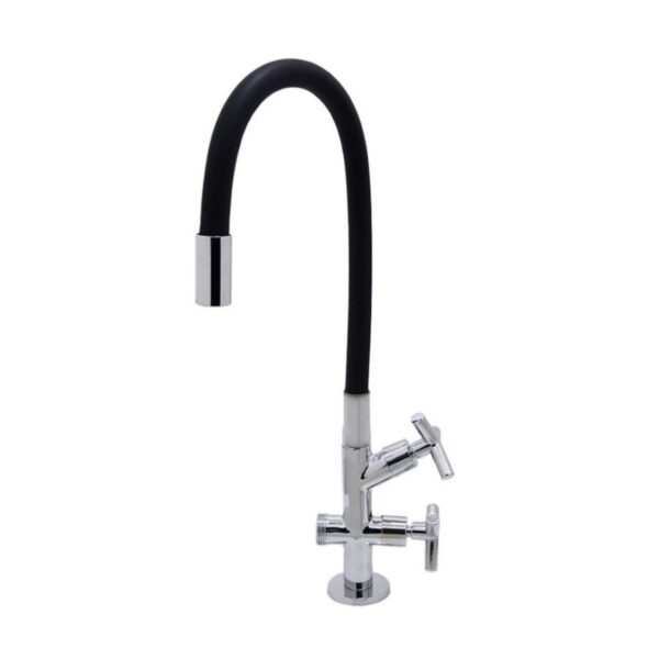 Torneira Tanque/Jardim Mesa Bica Longa Flexível 1/4V Preto Bognar