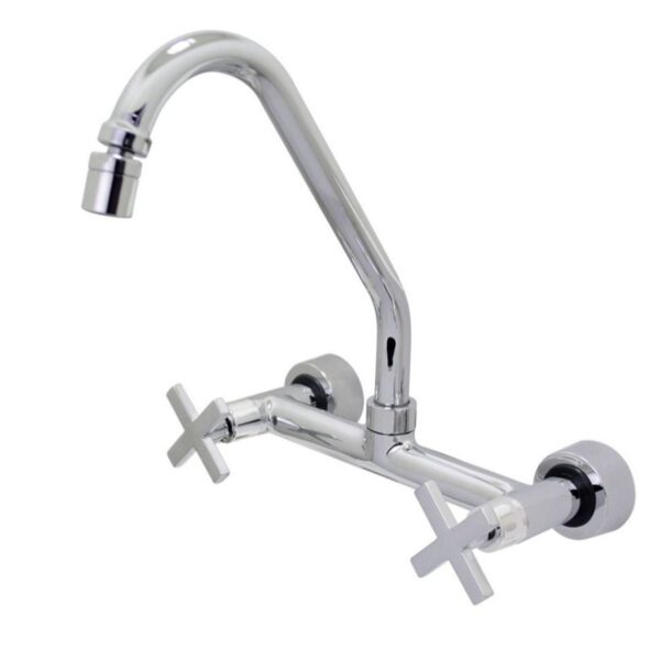 Misturador para Cozinha Parede 1/4V Cromado 3368 com Articulador DN15