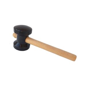 Martelo de Borracha 80 mm Preto Cabo Madeira Momfort