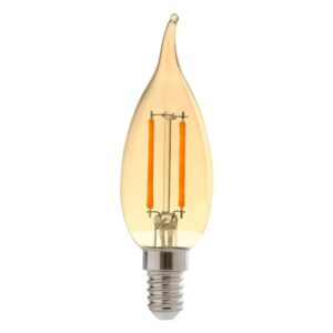 Lâmpada LED Filamento Vela 2W E14 Luz Âmbar Kian