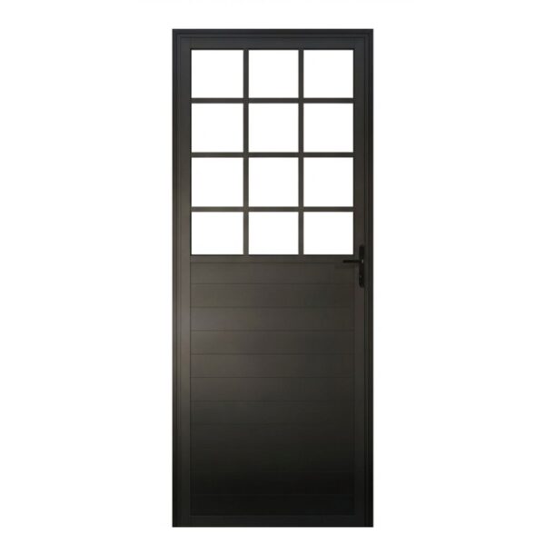 Porta Lambril Alumínio Preto com Vidro Reflex 210x80cm Lider