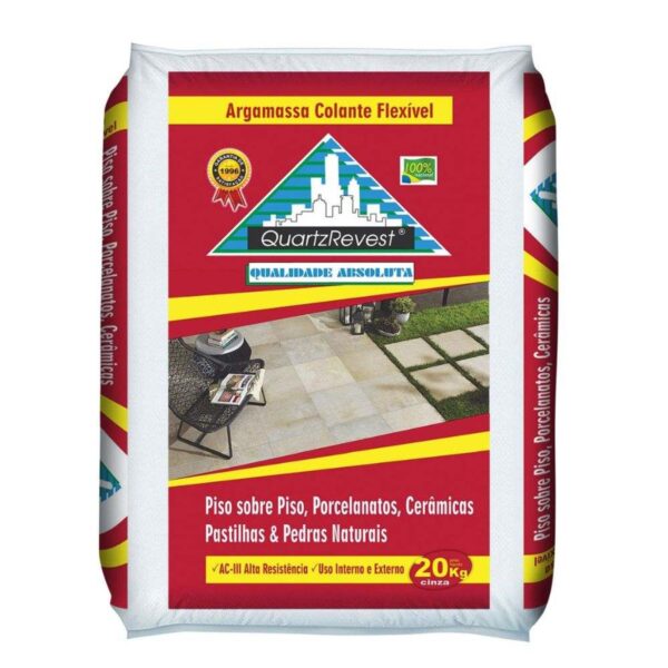 Argamassa Interna/Externa AC3 Cinza 20kg Quartz Revest