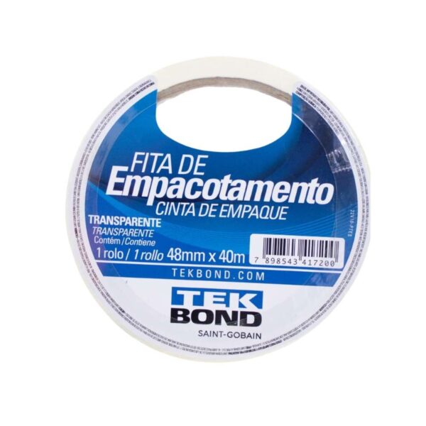Fita de Empacotamento Transparente 48mmx40m Tekbond