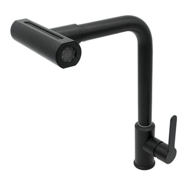 Torneira para Cozinha Mesa 1/4V Bica Alta Preto Fosco 4 Jatos Multi