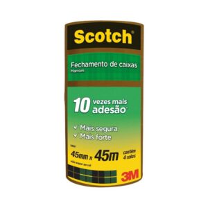Fita de Empacotamento Marrom Scotch 45mm x 45m 4 Unidades