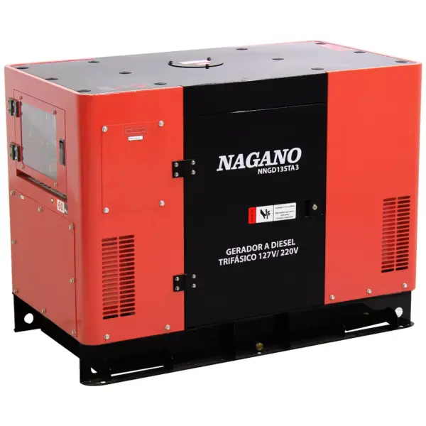 Gerador a Diesel Silenciado 13.12kva Trifásico 220v Partida Elétrica Refrigerado a Ar - NNGD13STA3