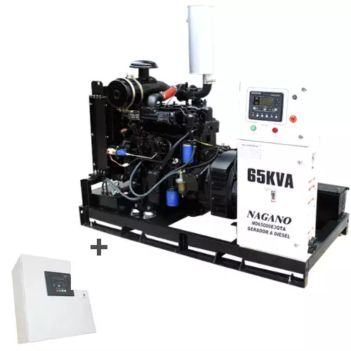 Gerador de Energia a Diesel 65 kVA Trifásico - partida elétrica Aberto c/ QTA Nagano - ND65000E3QTA
