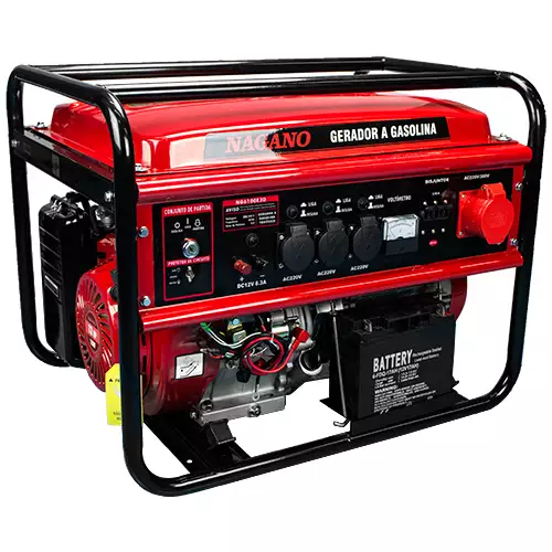 Gerador de Energia a Gasolina 6 KVA Trifásico Partida Elétrica - NG6100E3D