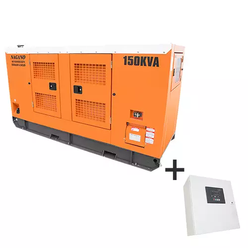 Gerador de Energia a Diesel Trifásico partida elétrica cabinado Silenciado 150 kva c/ QTA Nagano - ND150000ES3QTA