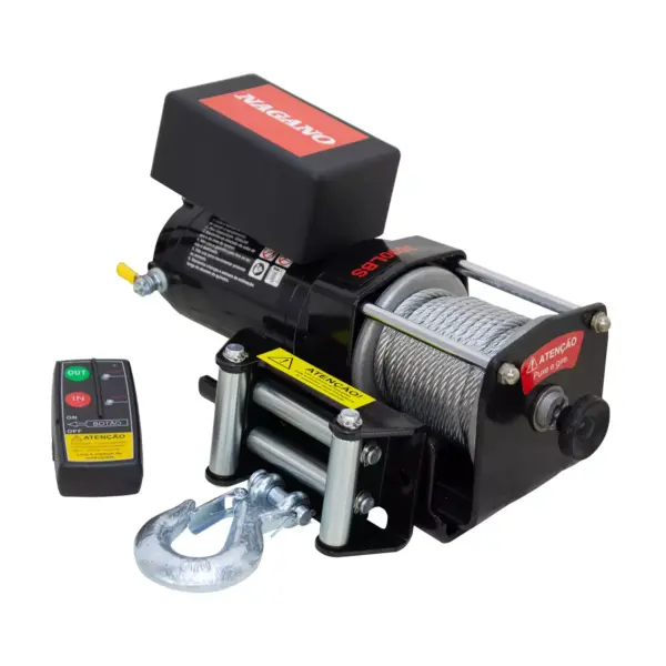 Guincho Elétrico 3000LB 1361kg 12v para Quadriciclo Jipe Troller