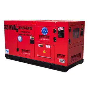 Gerador de Energia a diesel trifásico 33 KVA Partida Elétrica Silenciado Cabinado Motor Nagano - ND33000ES3