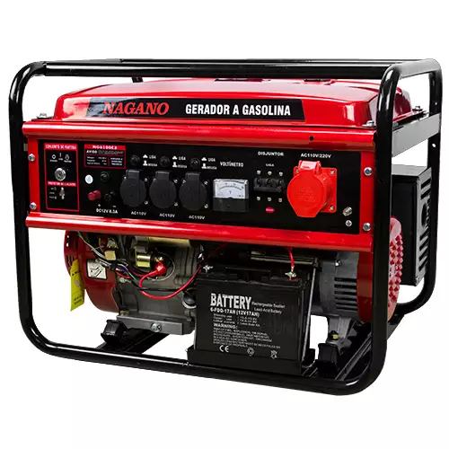 Gerador de Energia a Gasolina 6 KVA trifásico 110/220v Partida Elétrica - NG6100E3