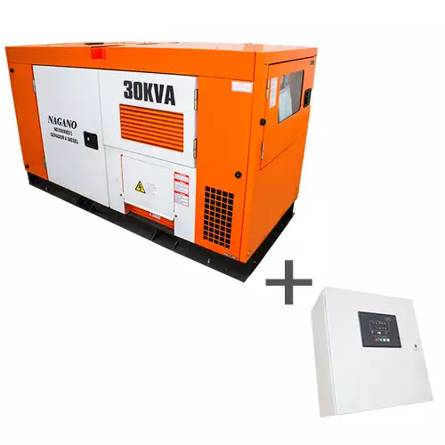 Gerador de Energia a Diesel Trifásico 30 kva com QTA Nagano incluso - ND30000ES3QTA