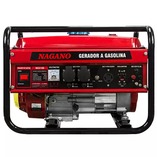 Gerador de Energia a Gasolina 3,6 KVA Monofásico Partida Manual - NG3100