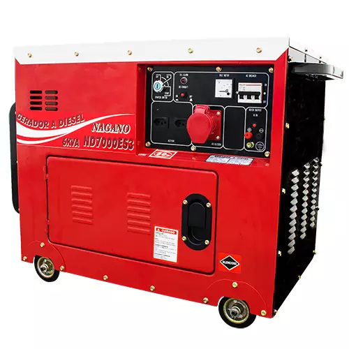 Gerador de Energia a Diesel, Trifásico 220V/380V, 6.0 kva, Partida elétrica Silenciado - ND7000ES3D