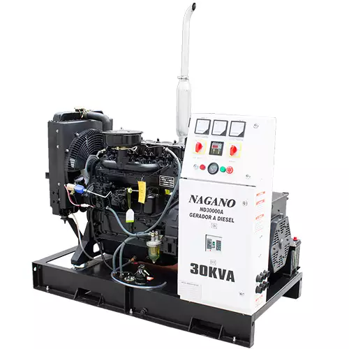 Gerador de Energia a Diesel 30 kVA de Potência, Trifásico, 4 Cilindros - Partida Elétrica Aberto - ND30000EA3