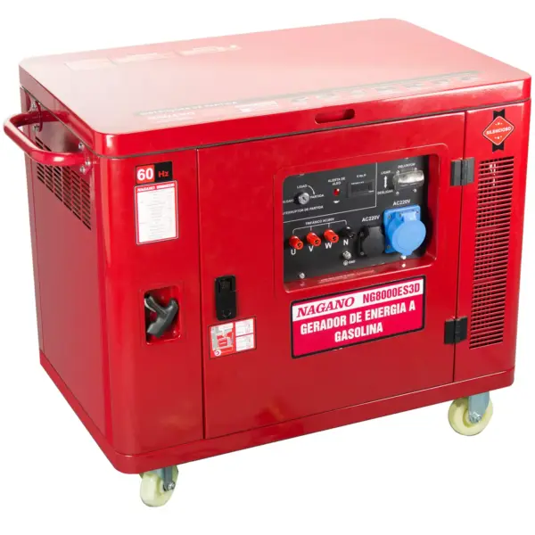 Gerador de Energia Silenciado Trifásico a Gasolina 7,5kVA 4T 60hz Partida Elétrica 220/380v 16hp